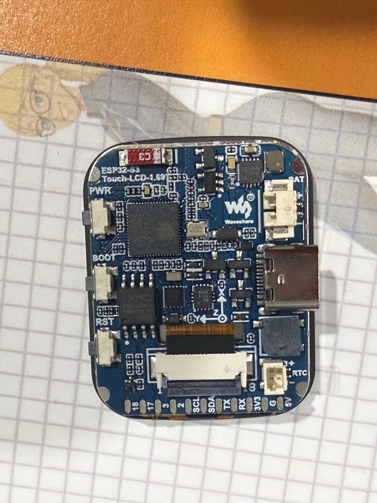ESP32-S3 development board used for the Harold prototype